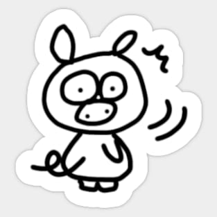 Shocked Boo the kawaii pig. Sticker